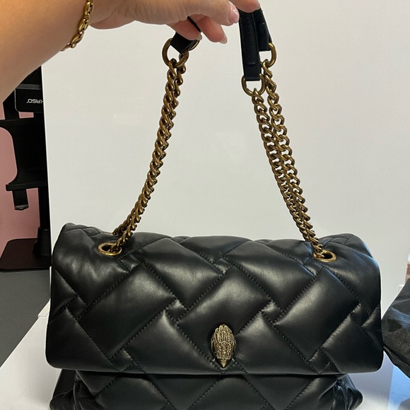 Kurt Geiger Black Quilted Shoulder Bag XXL with Gold Chain - Picture 3 of 13